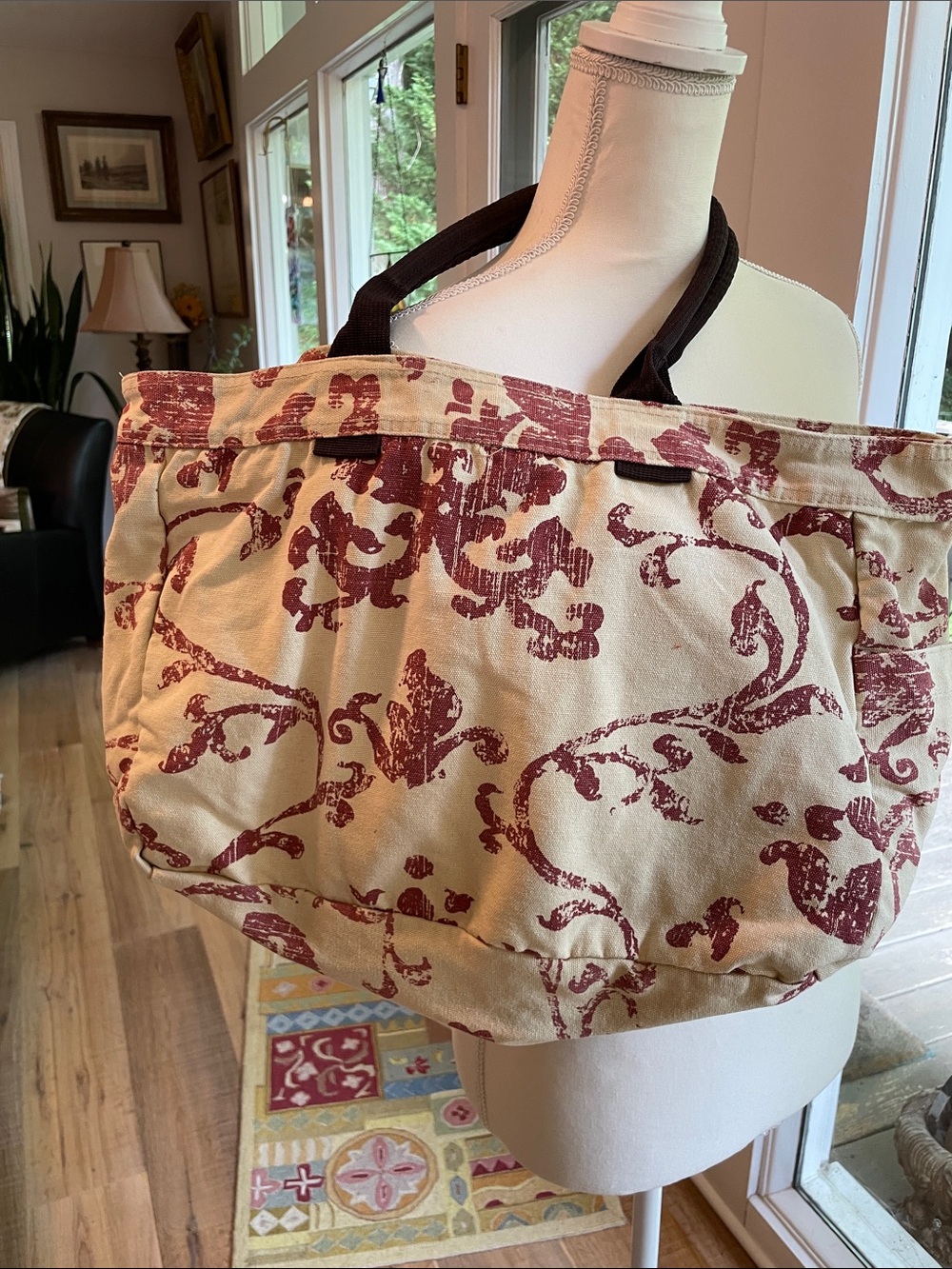 Lulu Dharma Canvas Tote @16”x6”x6” - Picture 5 of 8